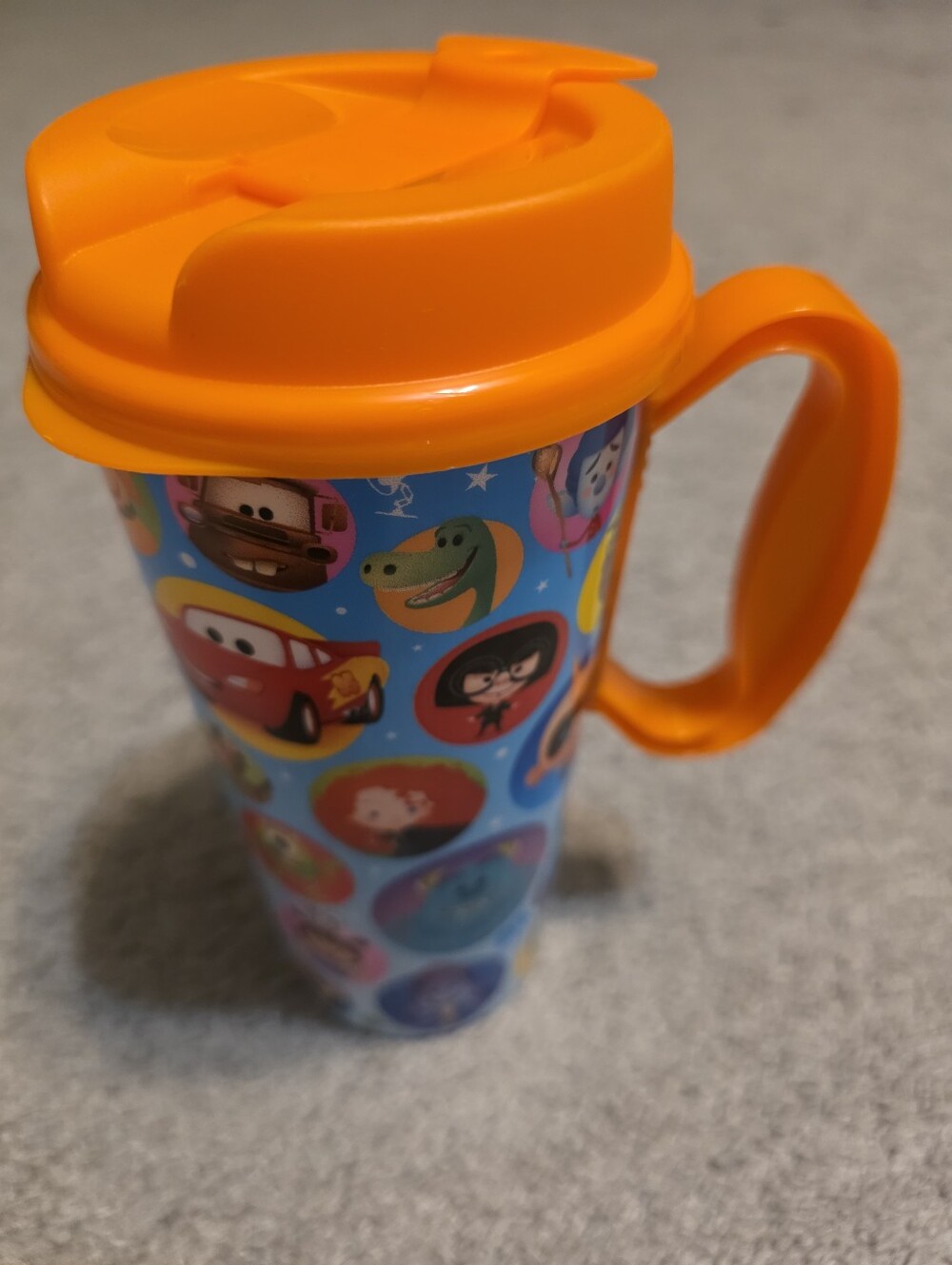 Walt Disney World Resort Reusable Refillable 16OZ Mug Pixar Orange Lid